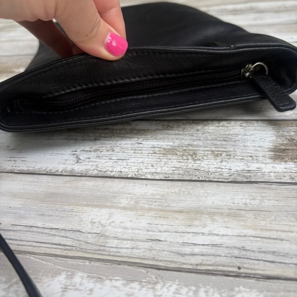 Margot Crossbody Bag Small Black Buttery Soft Leather Minimalist Classy Travel